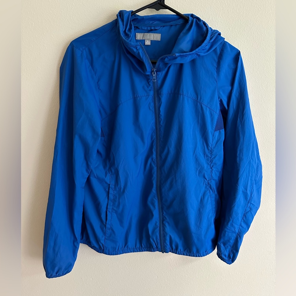Uniqlo, waterproof jacket, lightweight blue medium